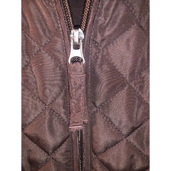 Van Heusen Vest Jacket Quilted Mock Neck Brown Front Pocket Women’s XXL - Picture 4 of 6